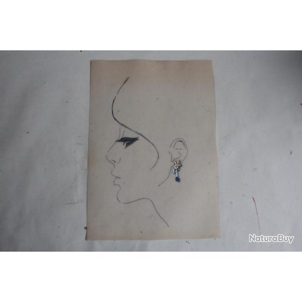 Ancien dessin original bijoux