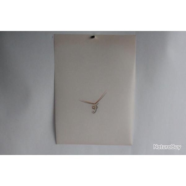 Ancien dessin original bijoux pendentif Lettre F