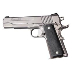 POIGNEE HOGUE 1911 Govt. Model: Cobblestone OverMolded Rubber Grip Panels with Palm Swells - Black