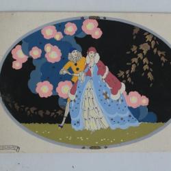 CPA Carte illustr&eacute;e rehauss&eacute;e &agrave; la main G. Meschini