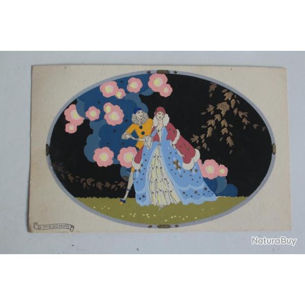 CPA Carte illustr�e rehauss�e � la main G. Meschini