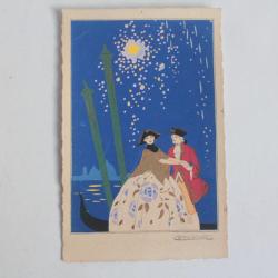 CPA Carte illustr&eacute;e rehauss&eacute;e &agrave; la main G. Meschini