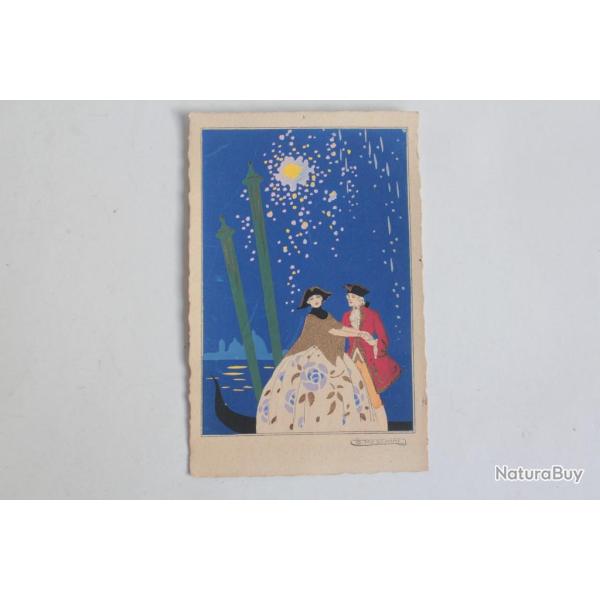 CPA Carte illustr�e rehauss�e � la main G. Meschini