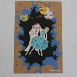 CPA Carte illustr&eacute;e rehauss&eacute;e &agrave; la main G. Meschini