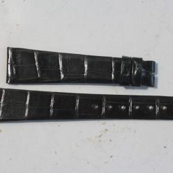 Bracelet montre Universal Gen&egrave;ve croco marron fonc&eacute; 16 mm vintage