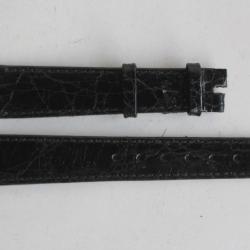 Bracelet montre Universal Gen&egrave;ve croco noir 17 mm vintage