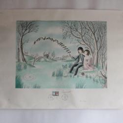 Estampe Raymond PEYNET Les p&ecirc;cheurs amoureux