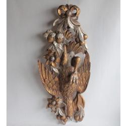 Troph&eacute;e de chasse Gibier bois sculpt&eacute; dor&eacute;