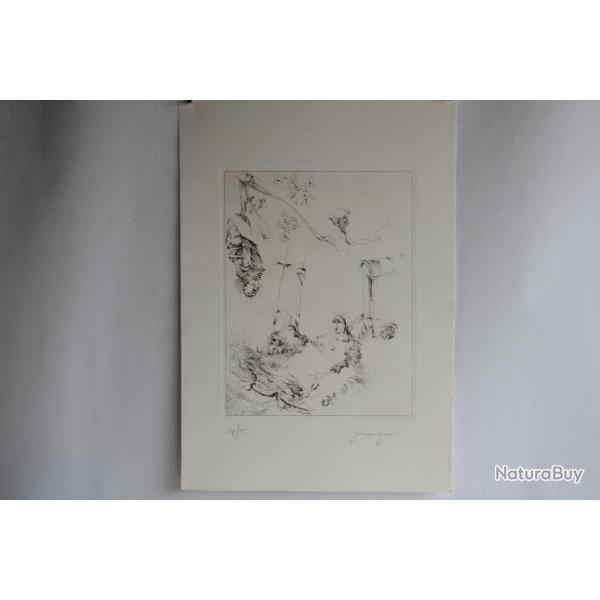 Gravure Eau forte originale Giovanni Gromo Les t�n�bres futures