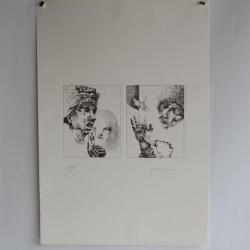 Gravure Eau forte originale Giovanni Gromo La doppia legge