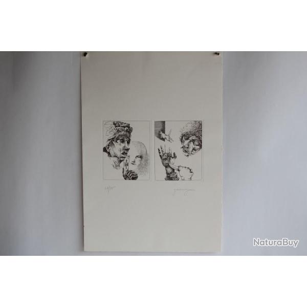 Gravure Eau forte originale Giovanni Gromo La doppia legge