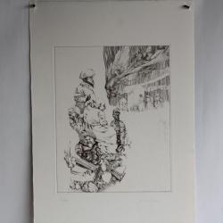 Gravure Eau forte originale Giovanni Gromo Oh pena de los gitanos