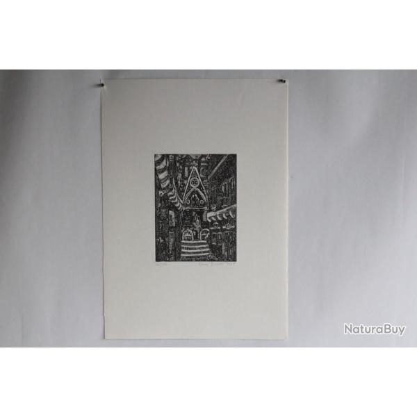 Gravure Eau forte originale Renzo Bussotti