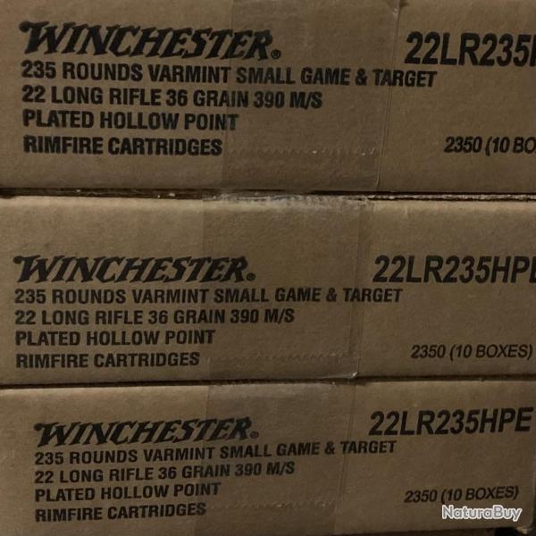MUNITIONS WINCHESTER 22lr VARMINT HP CARTON DE 2350