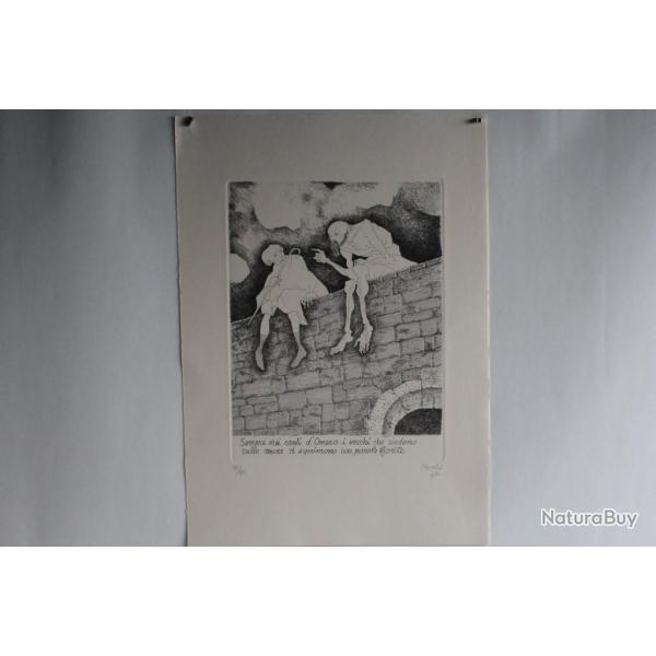 Gravure Eau forte originale Gabriele Mucchi