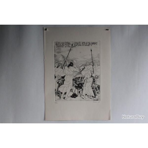 Gravure Eau forte originale Gabriele Mucchi