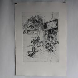 Gravure Eau forte originale Walter Piacesi