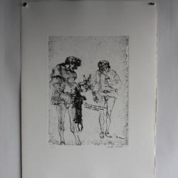 Gravure Eau forte originale Walter Piacesi