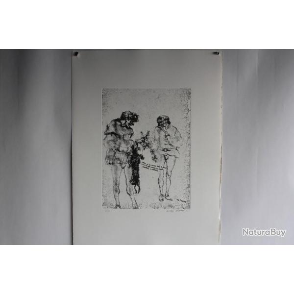 Gravure Eau forte originale Walter Piacesi