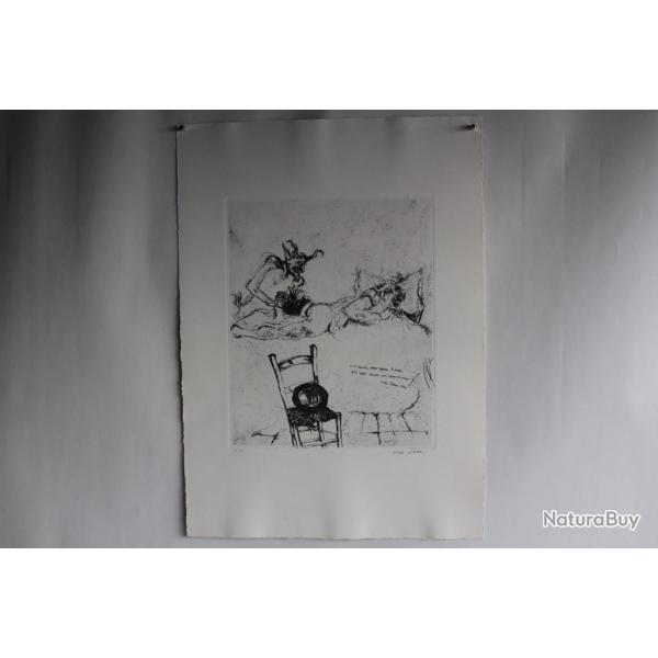 Gravure Eau forte originale Walter Piacesi