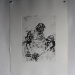 Gravure Eau forte originale Walter Piacesi