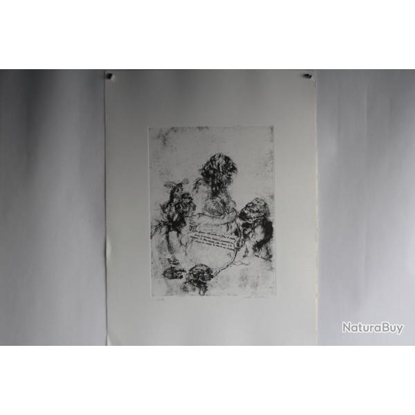 Gravure Eau forte originale Walter Piacesi