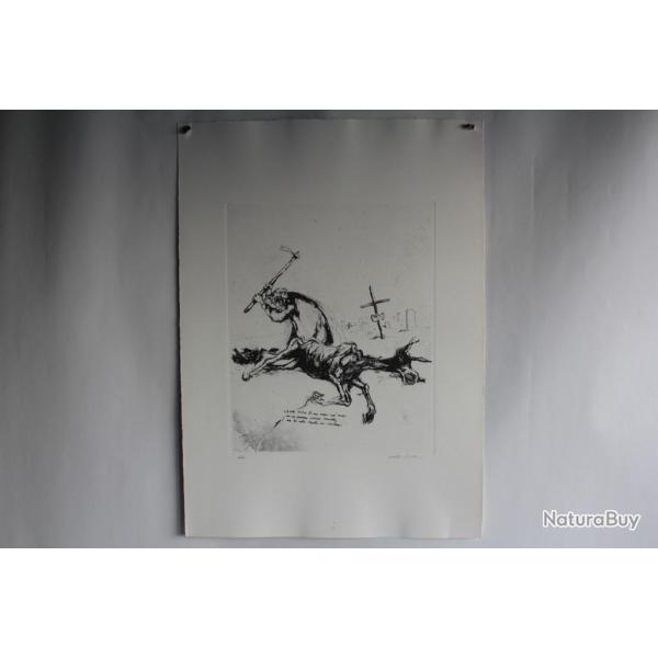 Gravure Eau forte originale Walter Piacesi