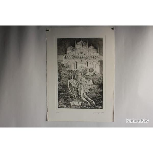 Gravure Eau forte originale Galeazzo Vigano