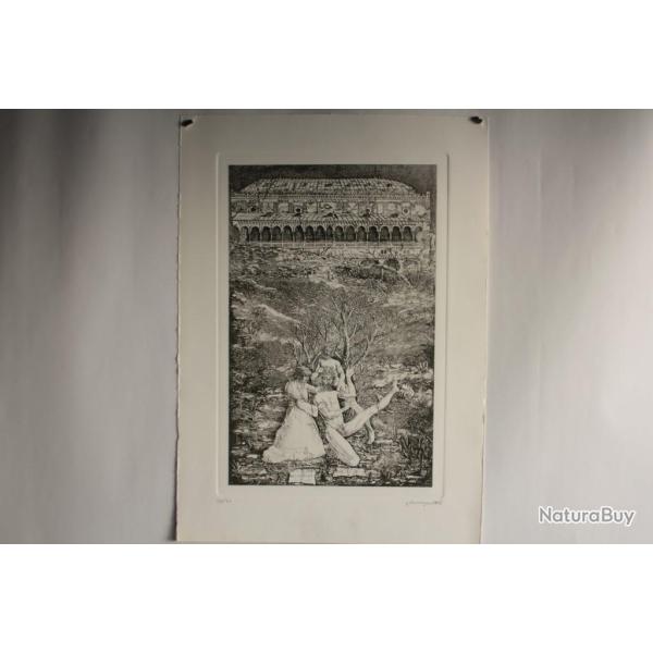 Gravure Eau forte originale Galeazzo Vigano