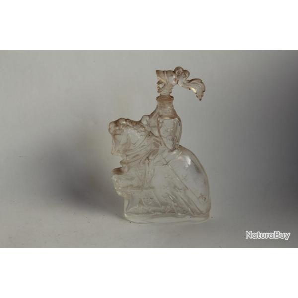 Ancien flacon verre figuratif Chevalier