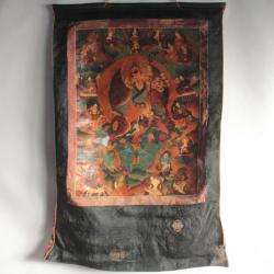 Peinture &agrave; l'huile sur toile thangka tib&eacute;tain Bouddhisme