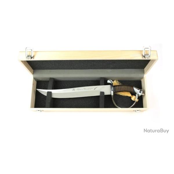 Superbe Sabre � Champagne de Luxe - Poign�e en Cuir Noir & Coffret Bois