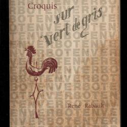 croquis sur vert de gris de ren&eacute; rabault 1940-1944