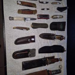 Lot de 18 couteaux d'occasion.