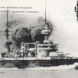 CPA - Marine de Guerre -SAINT-LOUIS - Cuirasse a tourelles  -N&deg;7004