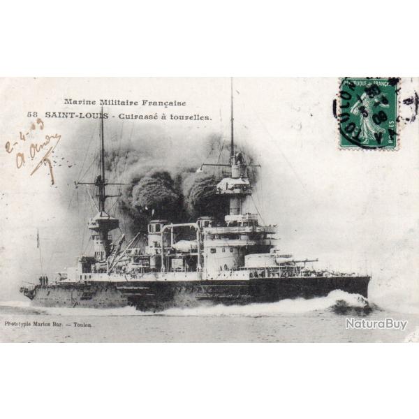 CPA - Marine de Guerre -SAINT-LOUIS - Cuirasse a tourelles  -N�7004