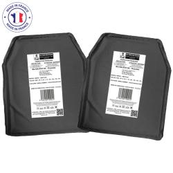 Paire de plaques balistiques NIJ3A - Fabriqu&eacute;e en France - Garantie 10 ans
