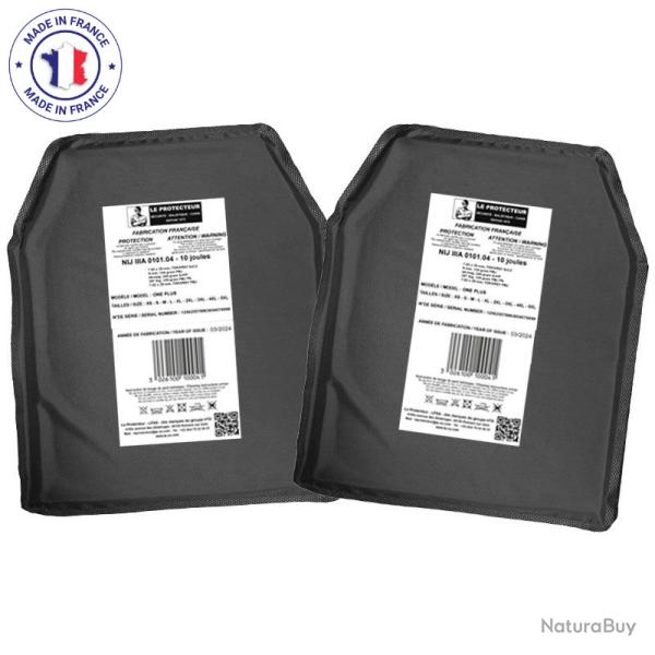 Paire de plaques balistiques NIJ3A - Fabriqu�e en France - Garantie 10 ans