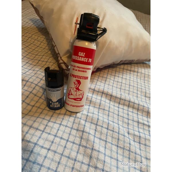 Lot de bombe de lacrymog�ne 100ml et 40ml Neuf !!