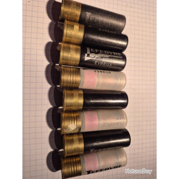 8 Cartouches a balles calibre 16 . 65