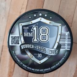 20 Rubber Steel Balls 18mm pour embout self gomme