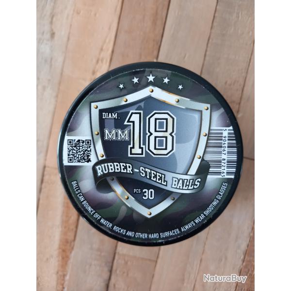 20 Rubber Steel Balls 18mm pour embout self gomme