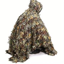 Combinaison de camouflage 3D feuilles, poncho de chasse et d'observation d'oiseaux camouflage chasse