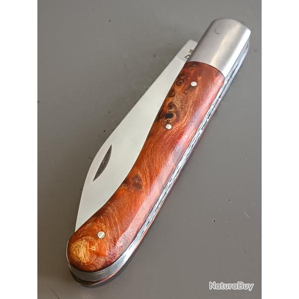 COUTEAU AURILLAC, THIERS, manche ronce de bois de rose, guilloch�.