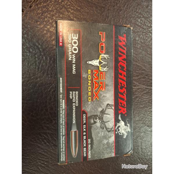 Balles Winchester 300 win mag Power Max bonded 180 gr