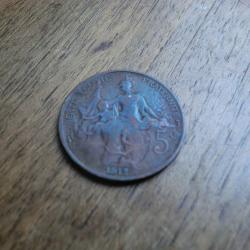 monnaie 5 c dupuis 1912