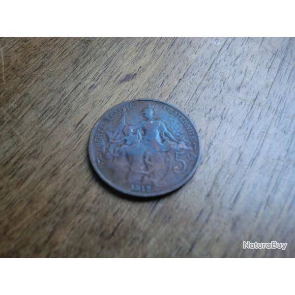 monnaie 5 c dupuis 1912