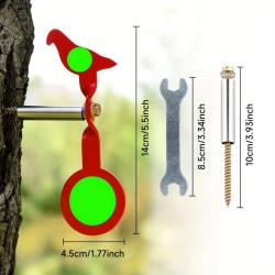 Cible rotative acier 3 mm - Mod&egrave;le oiseau - Tir de loisir Rouge