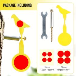 Cible rotative acier 3 mm - Mod&egrave;le oiseau - Tir de loisir Jaune