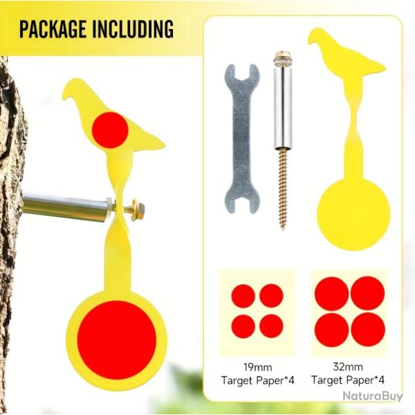 Cible rotative acier 3 mm - Mod�le oiseau - Tir de loisir Jaune